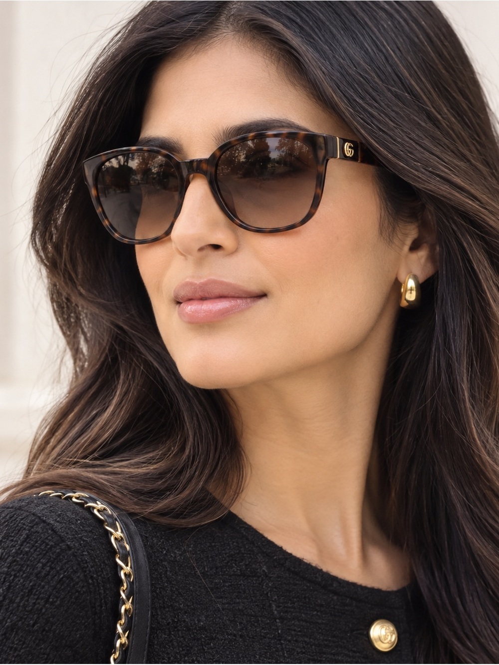 New Gucci Round GG Sunglasses 56mm unisex